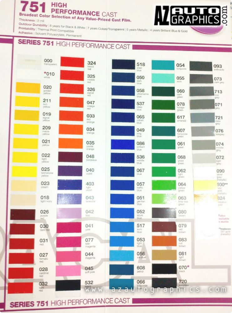 oracal 651 color chart 15 bundle