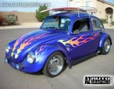 custom vw bug flames