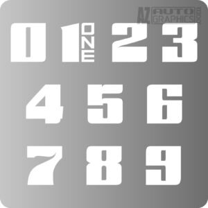 Redline Race Car Numbers, Cut Vinyl (Door Pair, Roof and Extras)