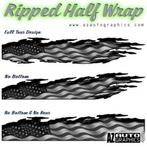 USA Flag Half Wrap, Greyscale