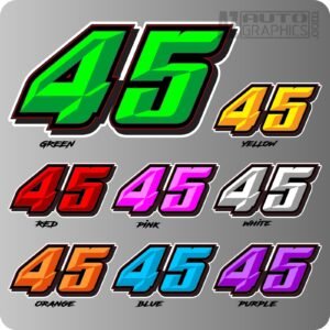 Showtime printed race car numbers