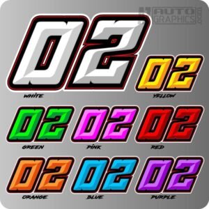 Motorsport printed race car numbers