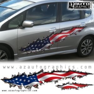 American Flag Tear Side Graphic
