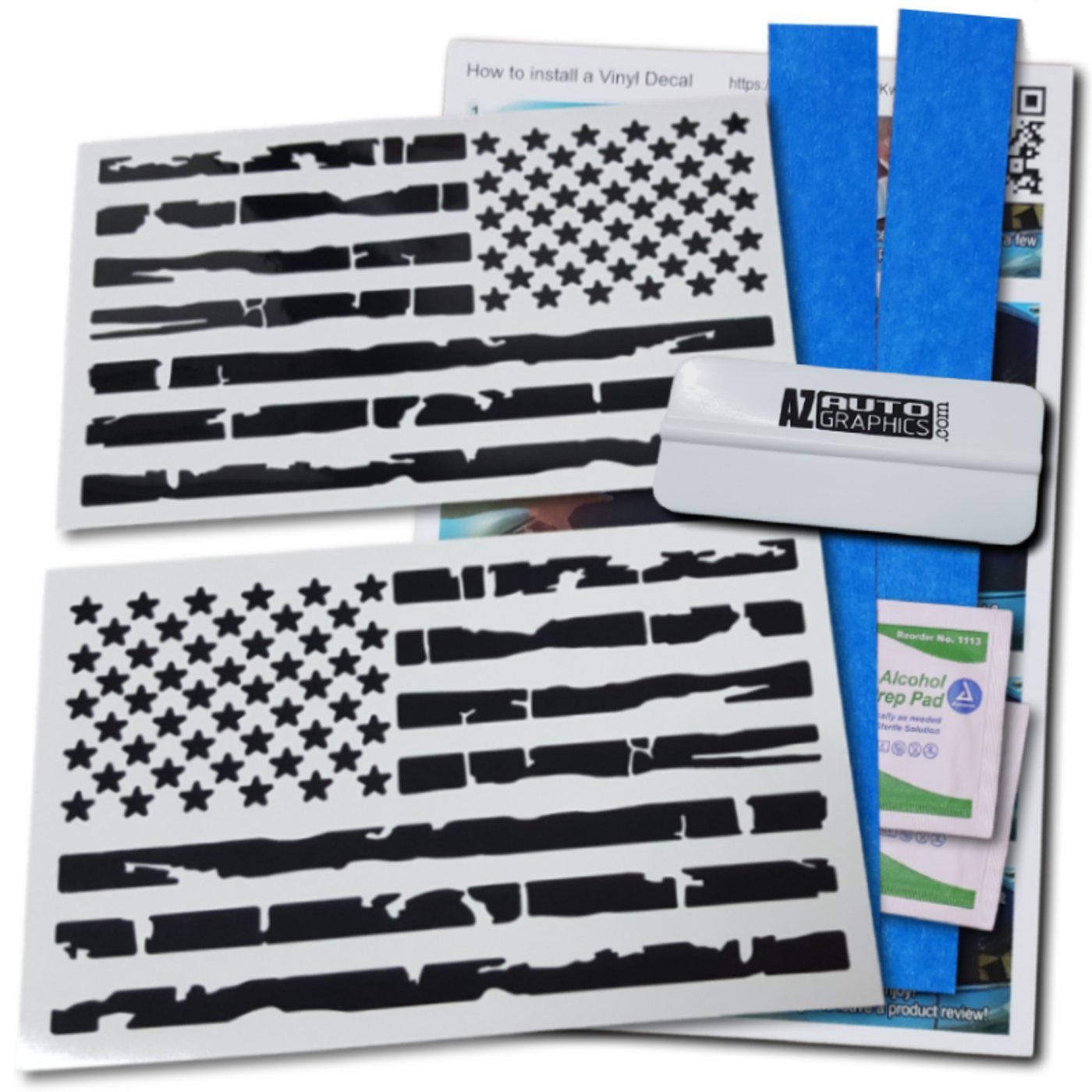 Distressed USA Flag Decal Set - photo 4