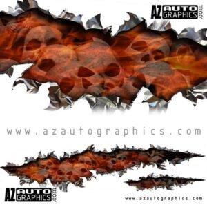 Fire Skulls Tear Side Graphic