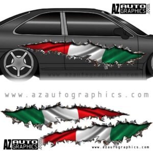 Italian Flag Tear Side Graphic