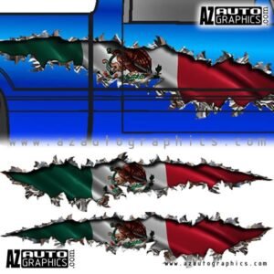 Mexican Flag Tear Side Graphic