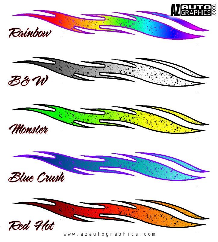 Printed color profiles: Rainbow, B&W, Monster, Blue Crush and Red Hot