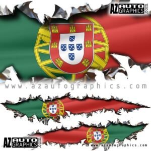 Portuguese Flag Tear Side Graphic