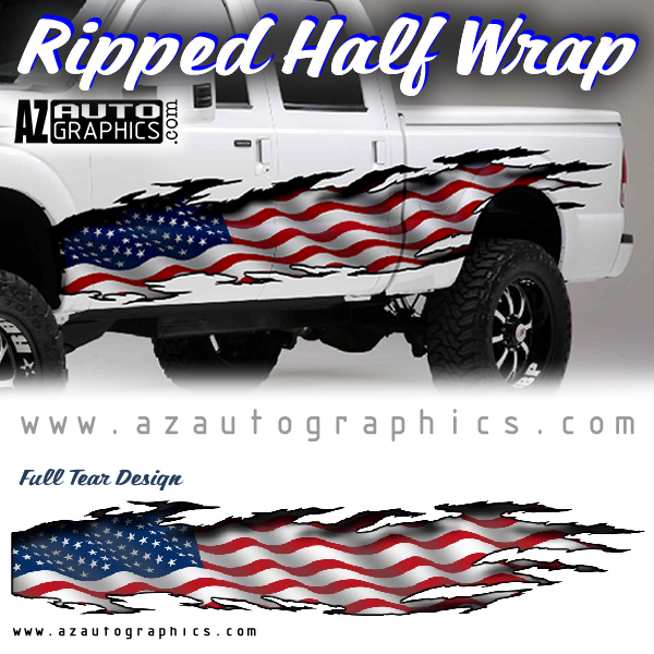 Ripped half wrap, full tear design