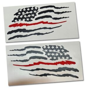 Thin Red Line Brush Stroke USA Flag Decal Set - photo 1