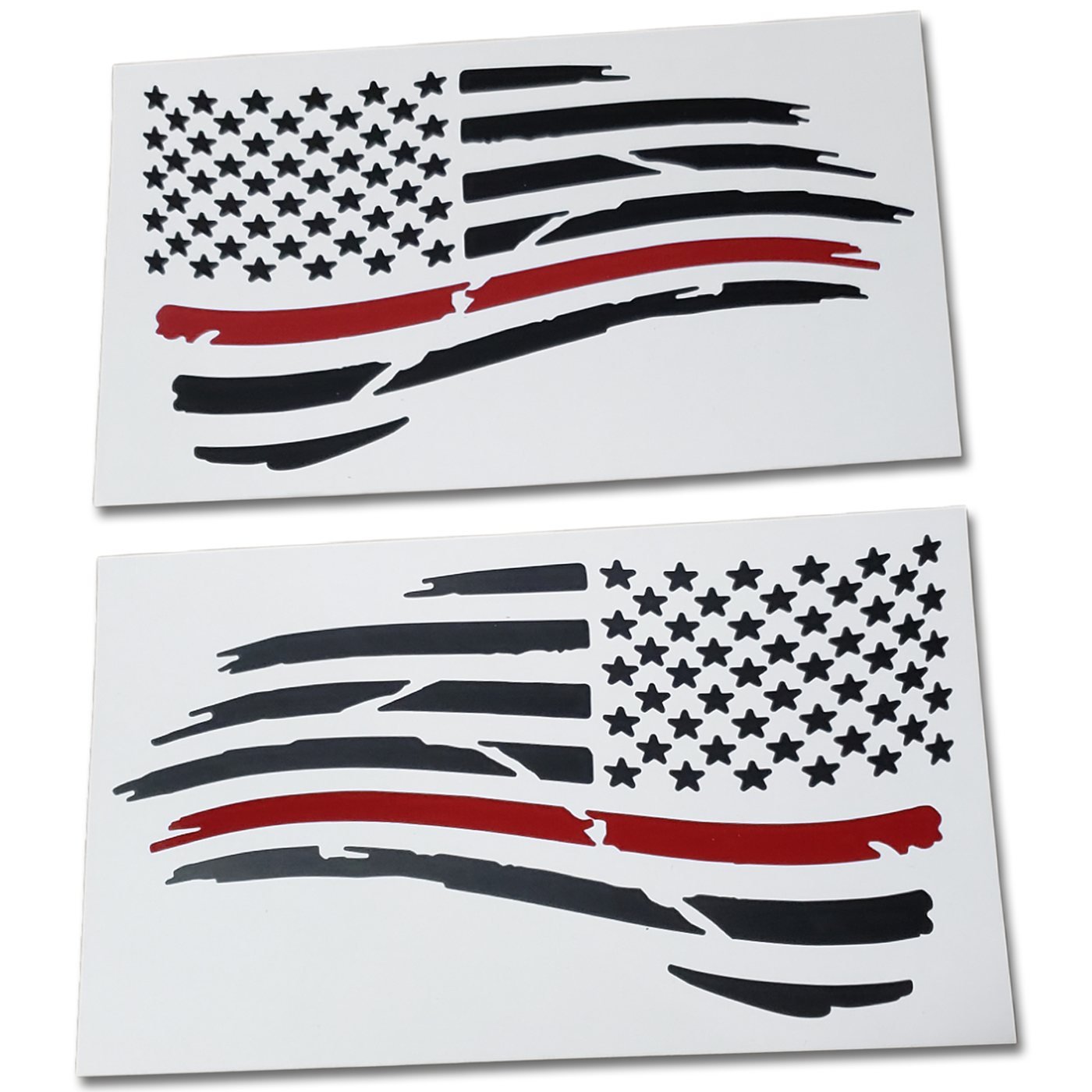 Thin Red Line Waving Distressed USA Flag Decal Set - photo 7